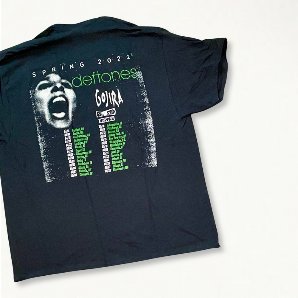 💚NEW Deftones Diamond Eyes Skull Owl 2022 Tour Band Tee Gojira Graphic T-Shirt - Picture 10 of 10